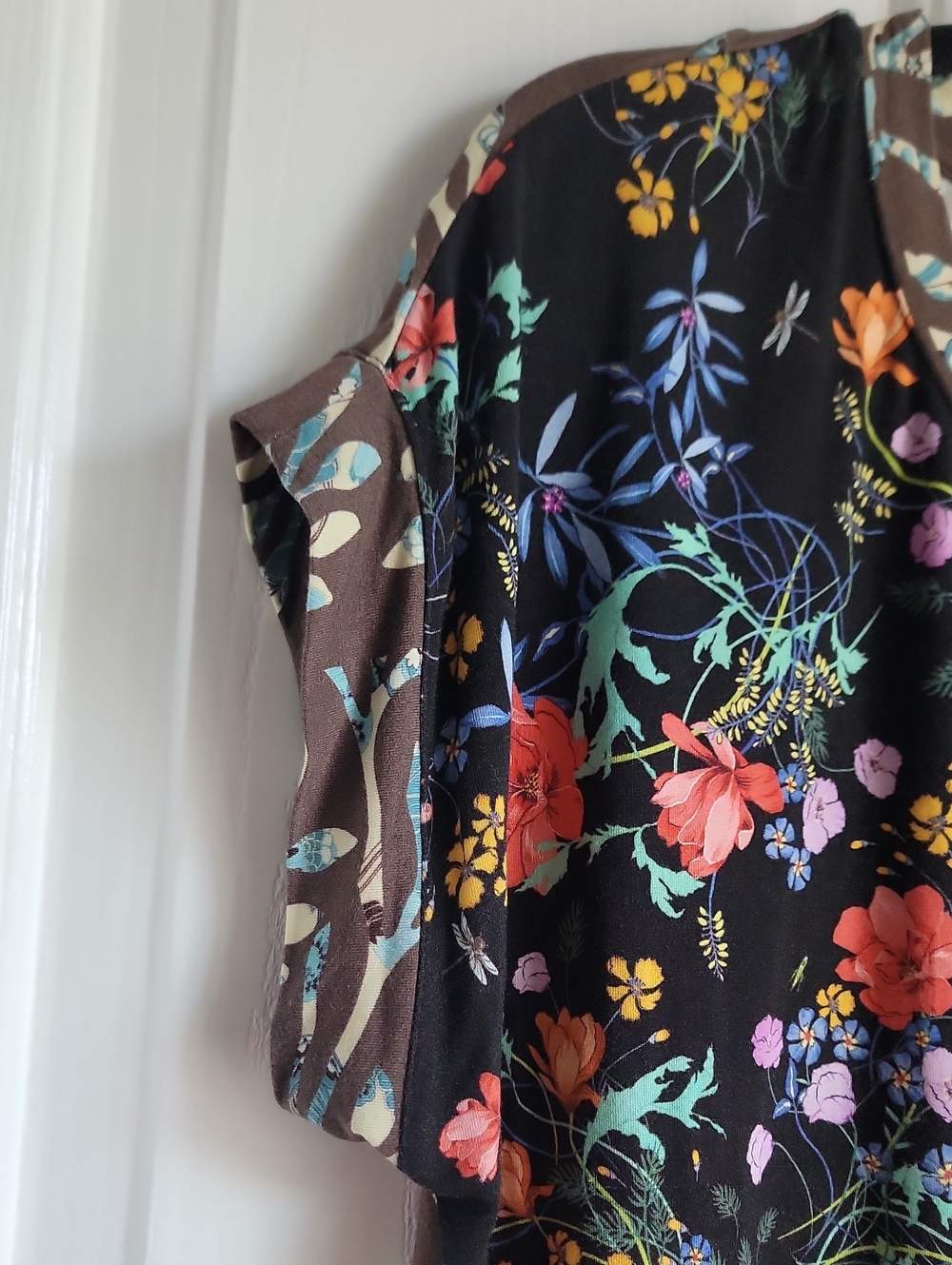 Johnny Was Black Floral Short Sleeve Women’s Top Shirt Colorful Small S - Picture 3 of 6